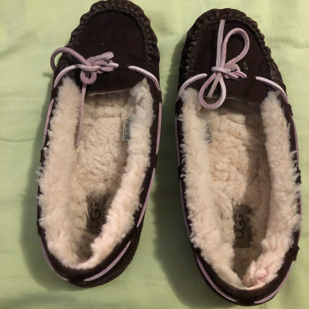 Genuine suede and shearling UGG slippers